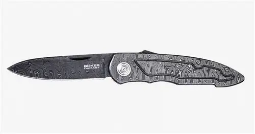 Складной нож Boker Merlin Damascus Masterpiece