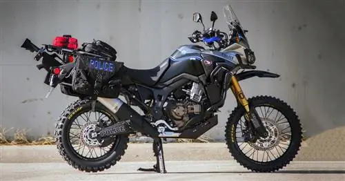 Этот Honda Africa Twin - полностью оборудованный полицейский мотоцикл для бездорожья