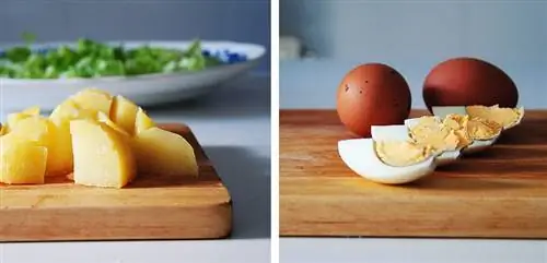 Картофель и вареные яйца Картофель и вареные яйца