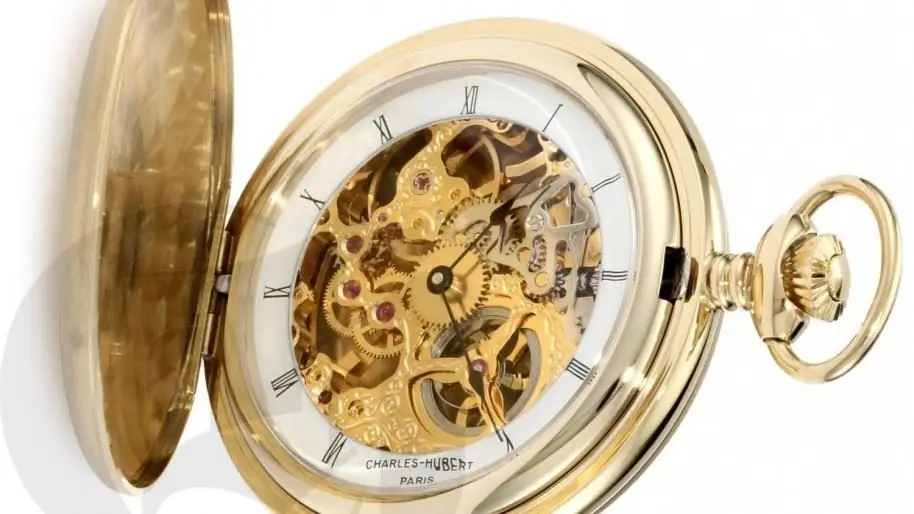 Charles-Hubert-Paris-Gold-plated-Satin-Finish-Механический-Double-Hunter Charles-Hubert-Paris-Gold-plated-Satin-Finish-Механический-Double-Hunter
