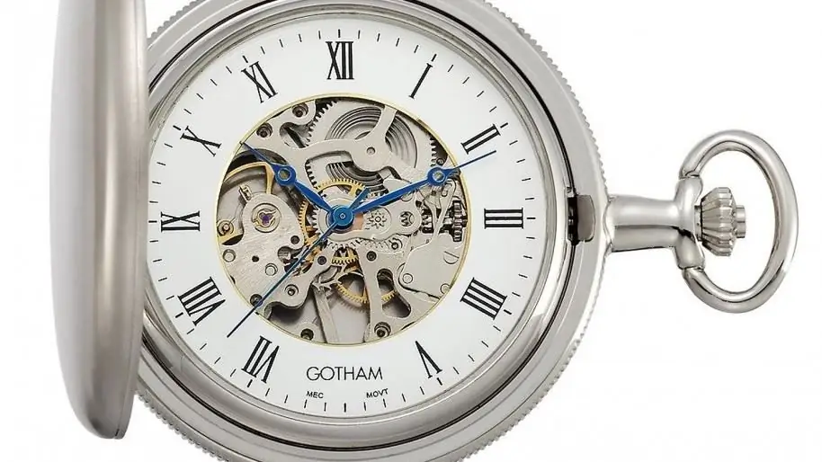 Gotham-Silver-Satin-Finish-Механический-Double-Hunter Gotham-Silver-Satin-Finish-Механический-Double-Hunter