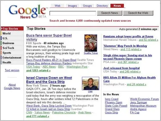 Новости Google 2002 г Новости Google 2002 г