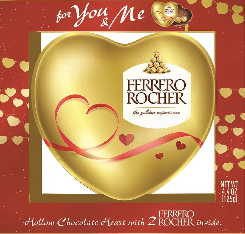 Золотое полое сердце Ferrero Rocher ко Дню святого Валентина Золотое полое сердце Ferrero Rocher ко Дню святого Валентина