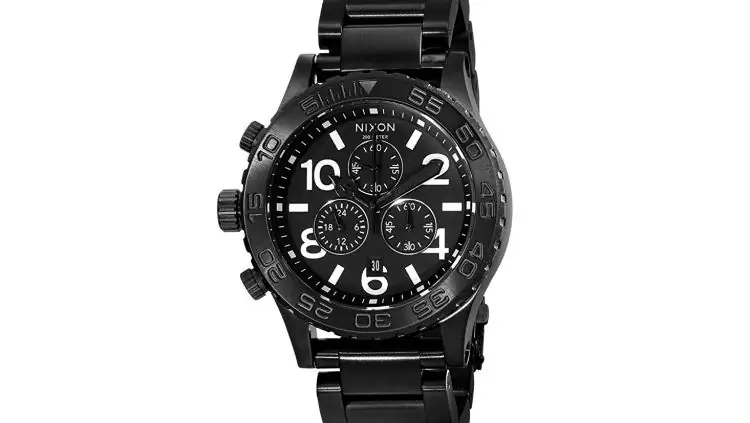 Часы Nixon 42-20 Chrono с черным циферблатом из стали Часы Nixon 42-20 Chrono с черным циферблатом из стали