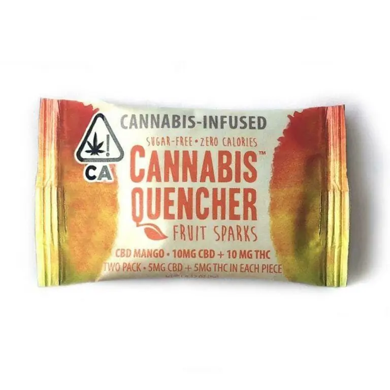 Cannabis Quencher Mango Fruit Sparks без сахара CBD 1: 1 Cannabis Quencher Mango Fruit Sparks без сахара CBD 1: 1