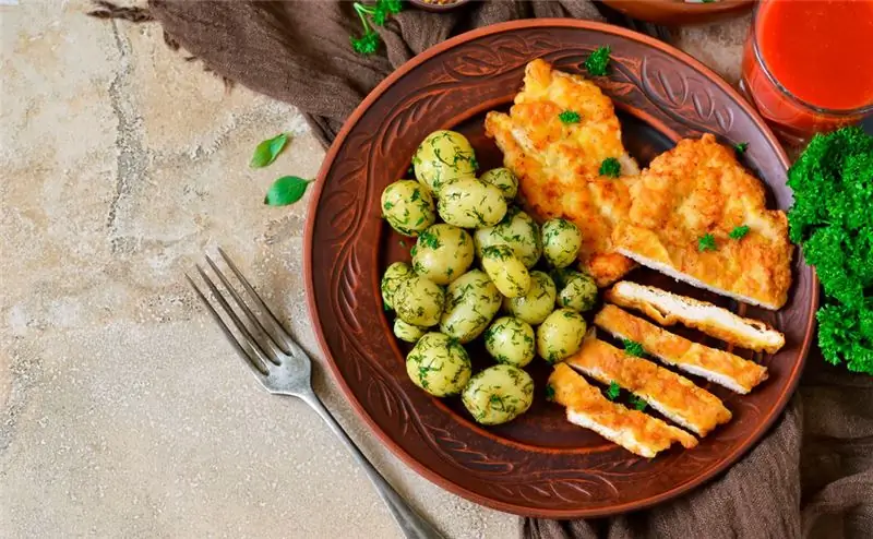 Проект без мяса: Вегетарианский шницель с картофелем петрушкой