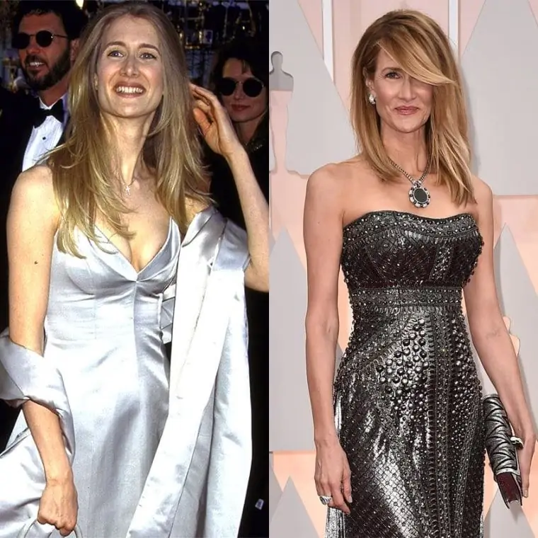 Лора Дерн в 1996 и 2015 годах Лора Дерн в 1996 и 2015 годах