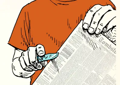 Проверьте остроту ножа с помощью газеты