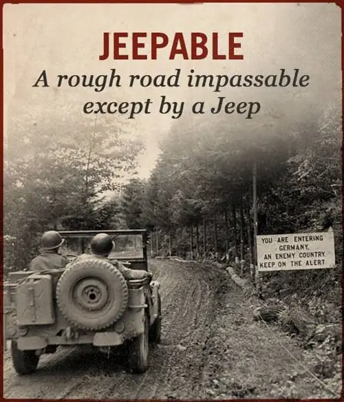 Jeepable - жаргонный джип времен Второй мировой войны.