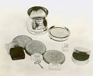 Солдатский рацион горячего шоколада-какао, 1944 год. Солдатский рацион горячего шоколада-какао, 1944 год.