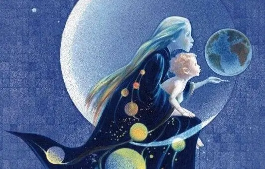 мама с ребенком на луне мама с ребенком на луне