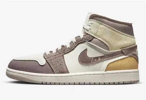 Дата выпуска Air Jordan 1 Mid Craft Inside Out DM9652-102 сбоку Дата выпуска Air Jordan 1 Mid Craft Inside Out DM9652-102 сбоку