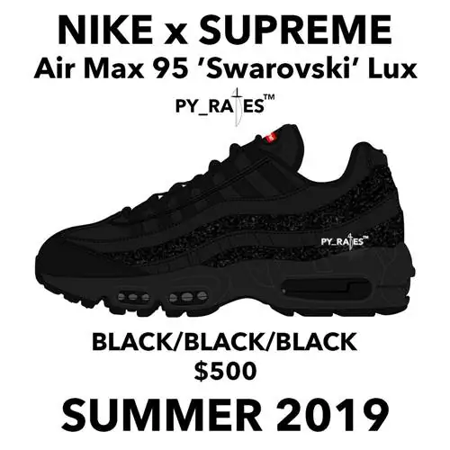 Дата выхода Supreme Nike Air Max 95 Lux Swarovski