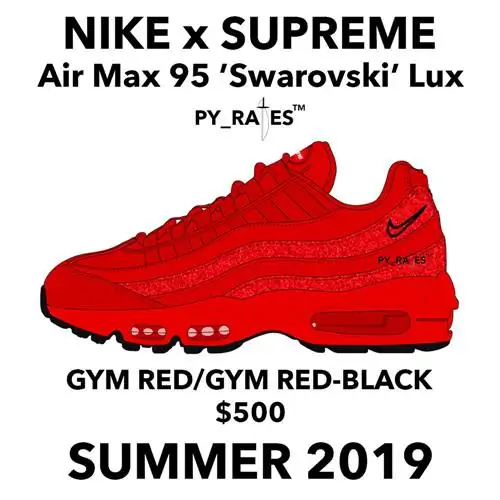 Дата выхода Supreme Nike Air Max 95 Lux Swarovski